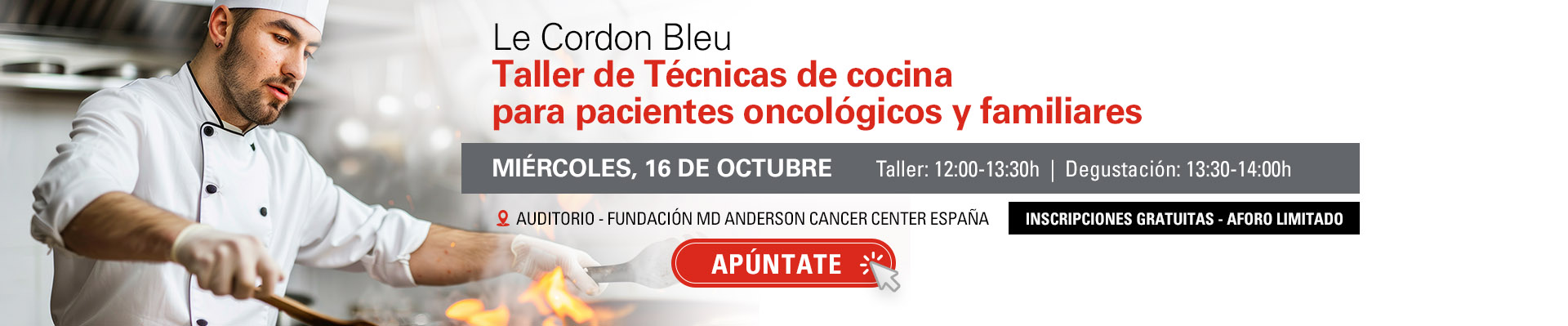 Le Cordon Bleu: taller de Técnicas de cocina para pacientes oncológicos y familiares