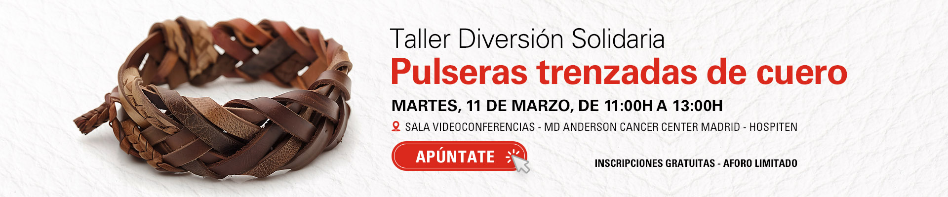 Taller Diversión Solidaria: pulseras trenzadas de cuero