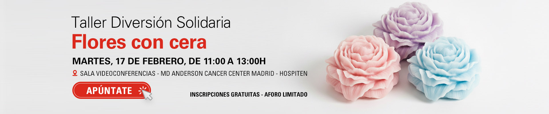 Taller Diversión Solidaria: flores con cera