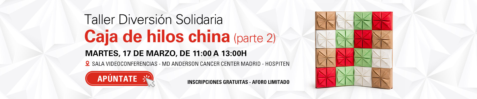 Taller Diversión Solidaria  Caja de hilos china (parte 2)