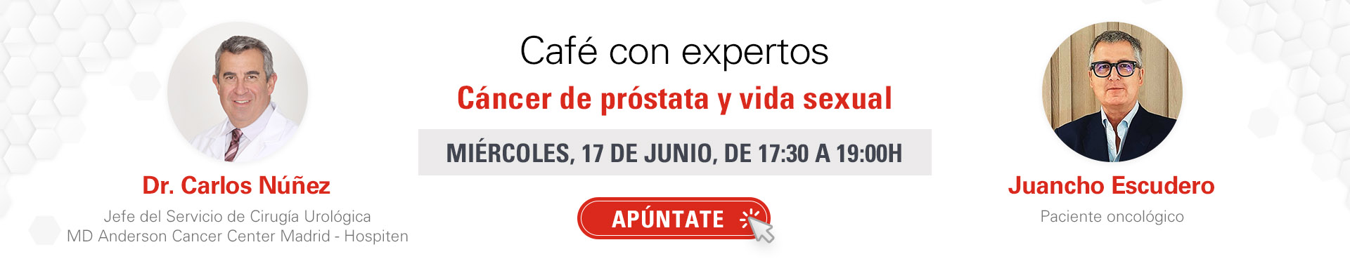 Café con expertos: “Cáncer de próstata y vida sexual”