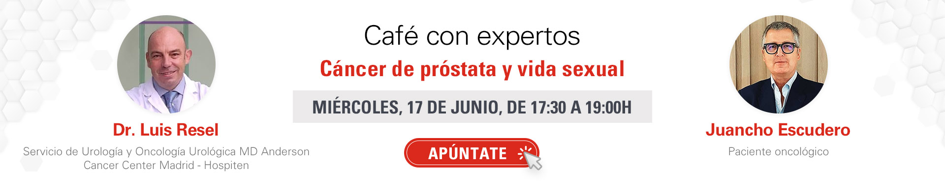 Café con expertos: “Cáncer de próstata y vida sexual”