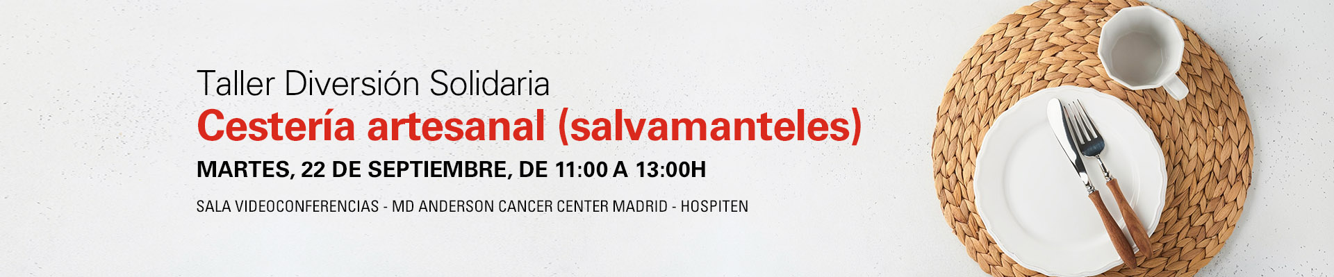 Taller Diversión Solidaria: cestería artesanal (salvamanteles)