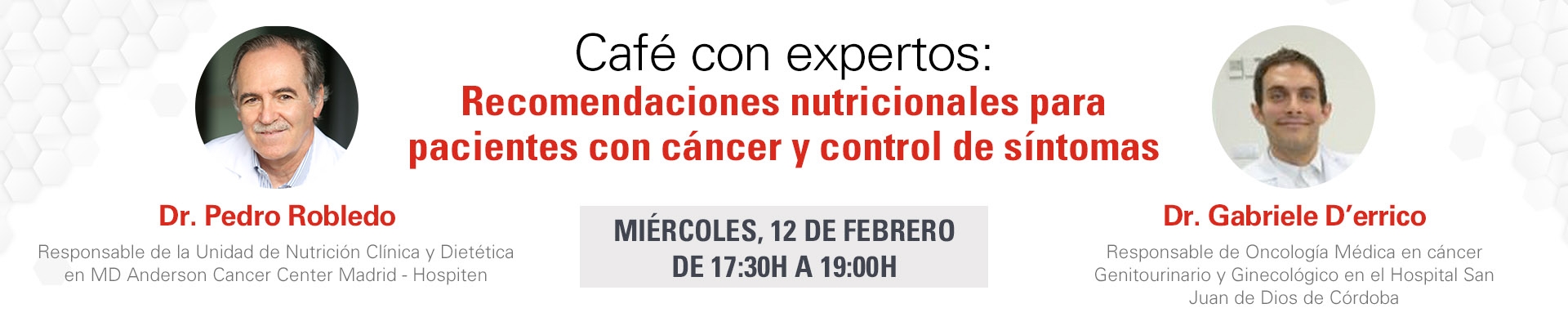 Café con expertos: “Recomendaciones nutricionales para pacientes con cáncer y control de síntomas”