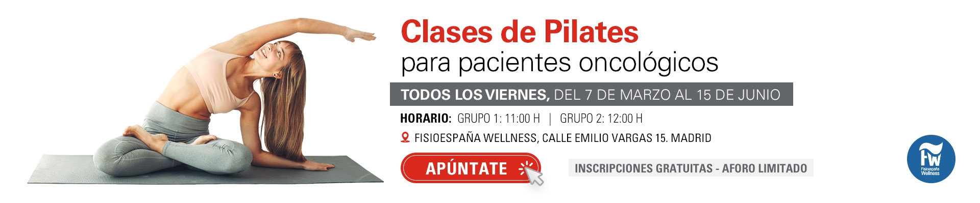 Clases de Pilates  para pacientes oncológicos