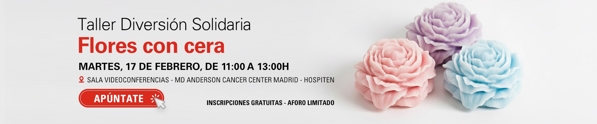 Taller Diversión Solidaria: flores con cera