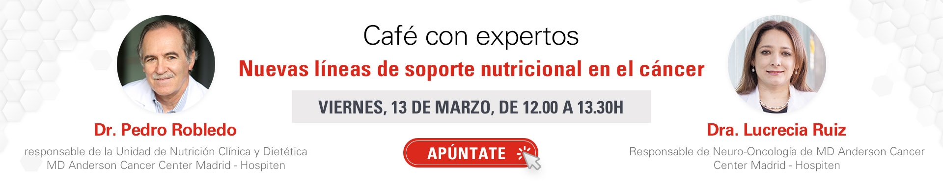Café con expertos Nuevas líneas de soporte nutricional en el cáncer