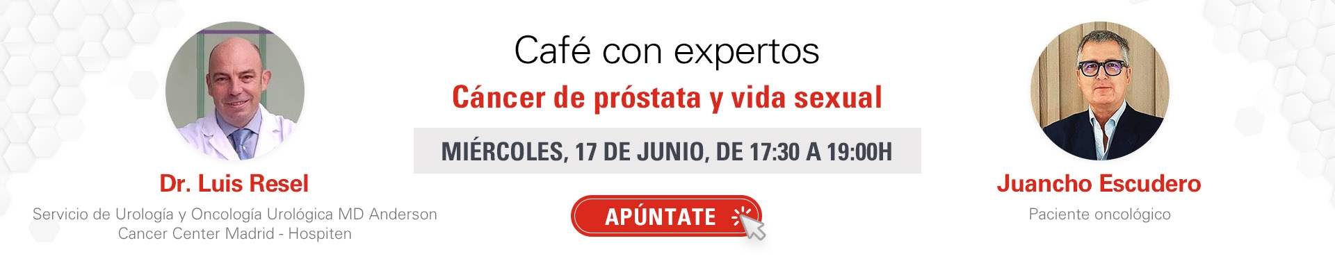 Café con expertos: Vacunación: Cáncer de próstata y vida sexual